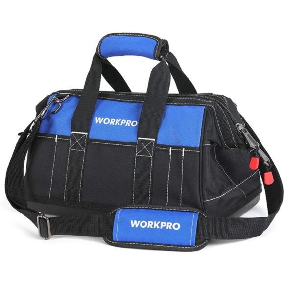 WORKPRO 16-inch Wide Mouth Tool Bag with Water Proof Molded Base - Picture 2 of 6